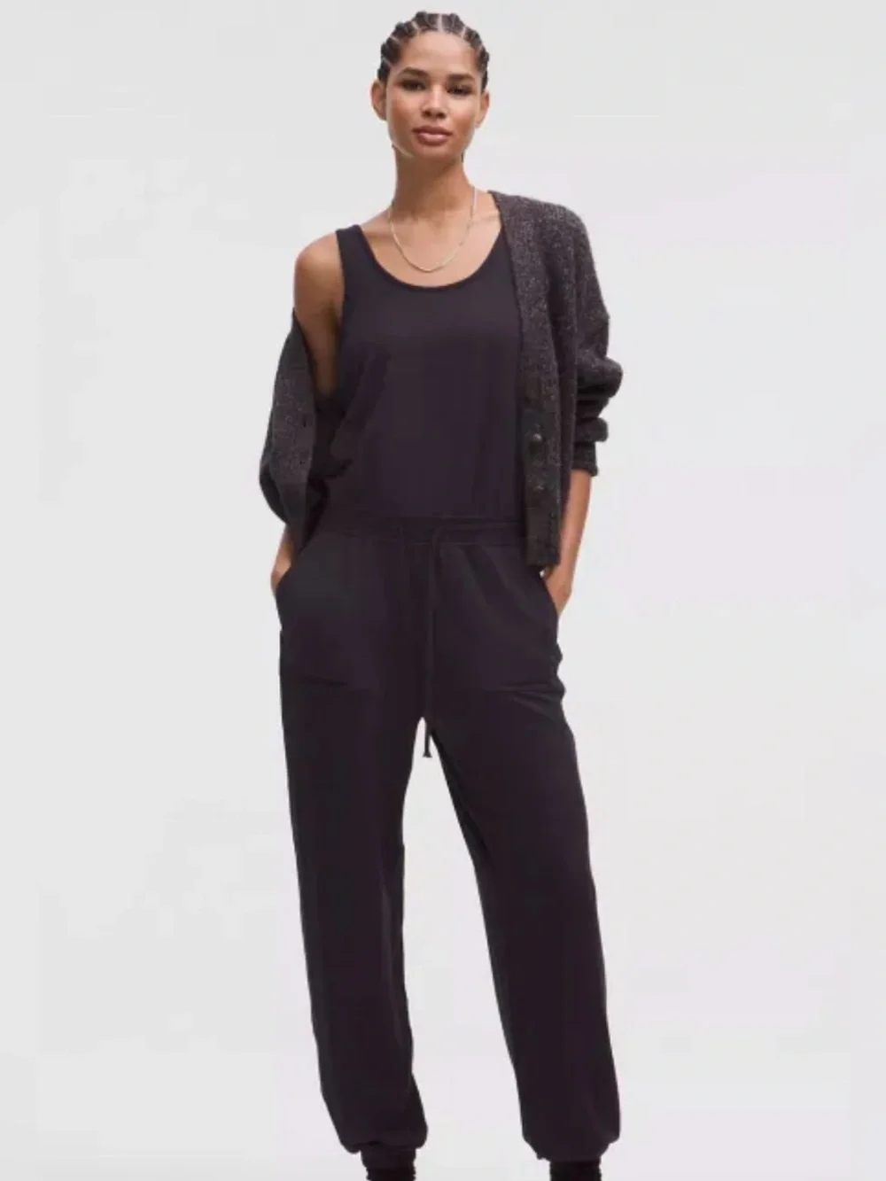 EUC Lululemon Be Calm Jumpsuit, Nightmoth,